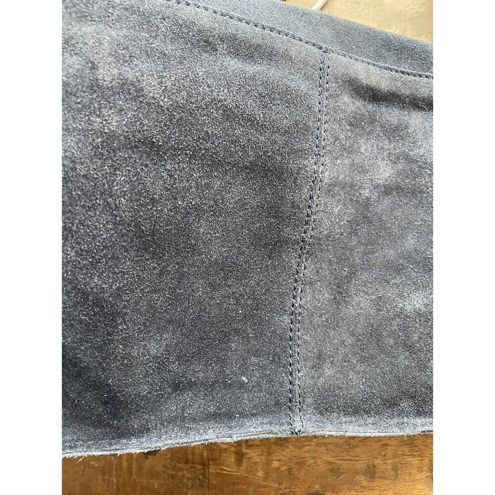 ASOS DESIGN suede tuck front clutch bag Purse Navy Blue - Picture 8 of 11